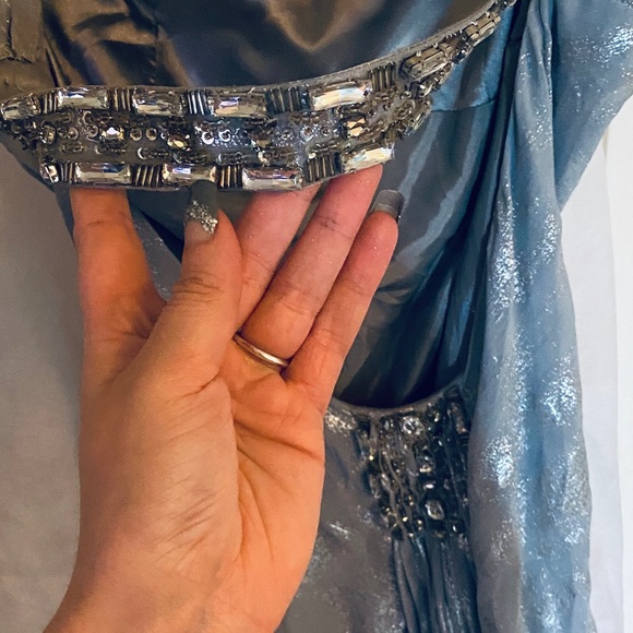 Silver strapless prom dress/evening gown - Picture 3 of 3